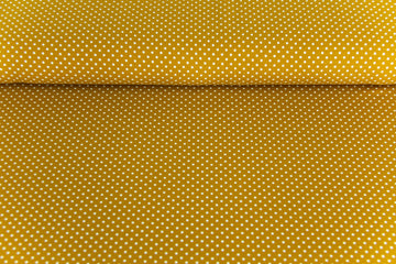 Jersey Pindots, mit Punkten, senf, weiß, 0,5 m